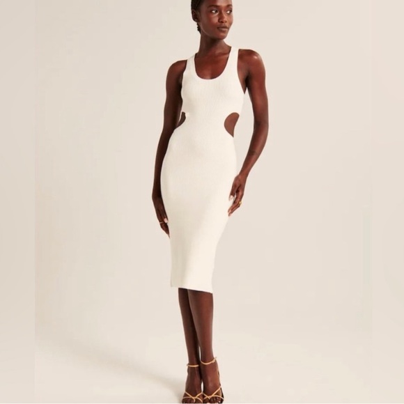 Elevated Knit Side Cutout ribbed midi dress - Picture 2 of 9